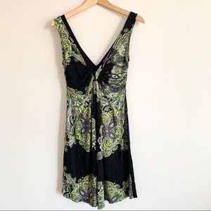 Zara Collection Black and Paisley V-neck Summer / Beach Dress
